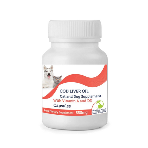 Cod Liver Oil Pets Vitamins 550mg Capsules