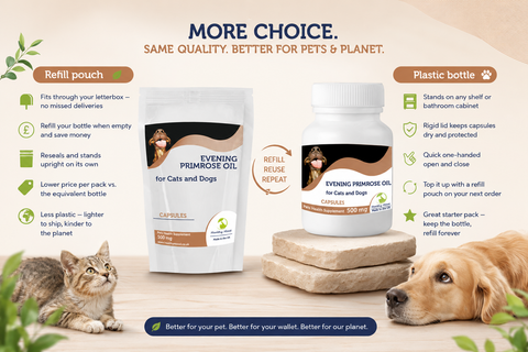 Evening Primrose Oil 500mg for Cats and Dogs Pets Capsules