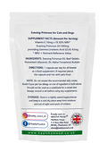 Supplement package for cats and dogs with ingredient list, directions, and branding on a white background
