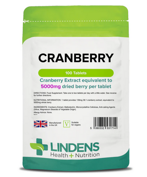 Cranberry Juice 5000mg Extract x 100 Tablets Lindens