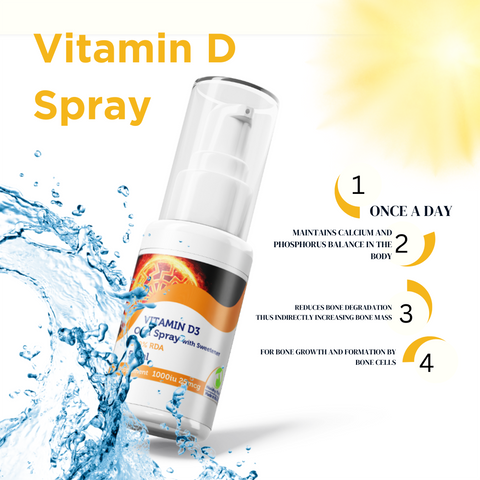 Vitamin D3 Drops Spray 50ml Mint 25ug Liquid