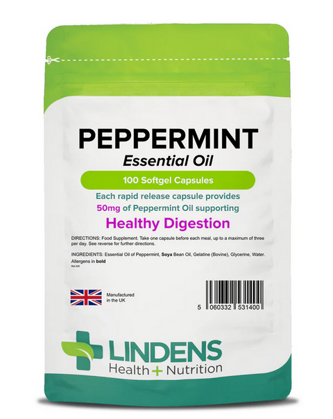 Peppermint Oil 50mg x 100 Capsules Lindens