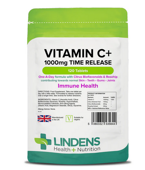 Vitamin C+ 1000mg Slow Time Release x 120 Lindens Tablets